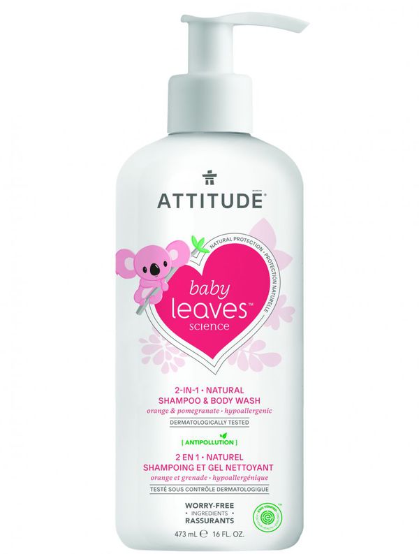加拿大 ATTITUDE 艾特優 - 嬰幼兒2合1洗髮沐浴露-甜橙石榴-473ml