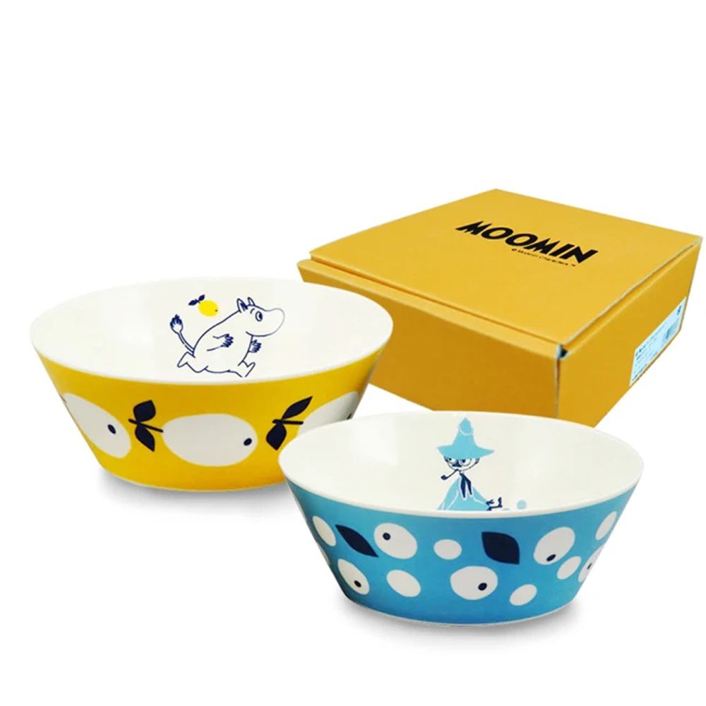 日本山加 yamaka - moomin 嚕嚕米彩繪陶瓷碗禮盒-MM0313-79-2入組