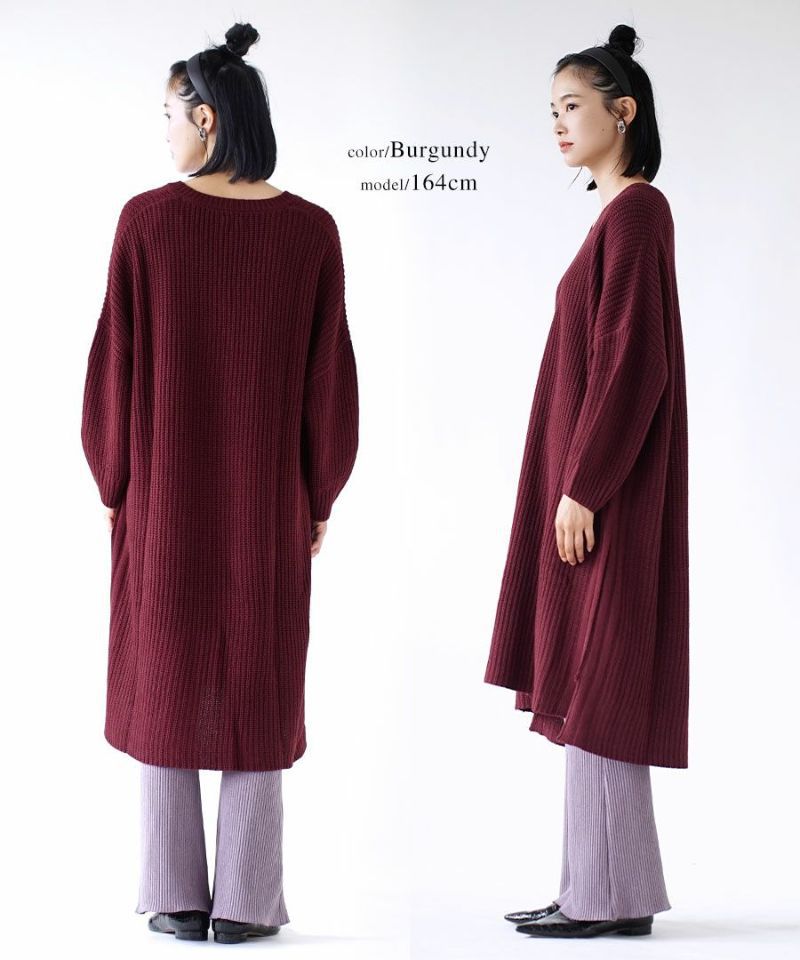 日本 zootie - V領畝織輕盈柔軟針織洋裝-芥末黃