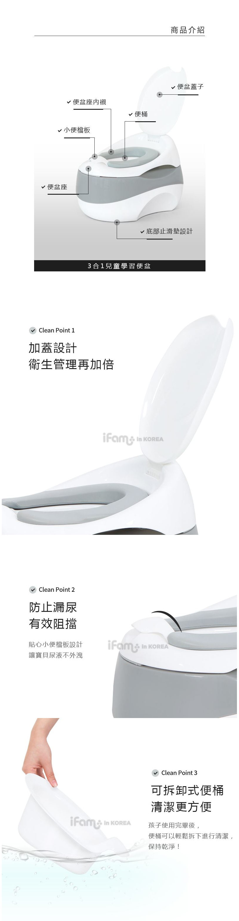 韓國 iFam - 3合1兒童學習便盆 (【31cm x 36.5cm x 25cm】)