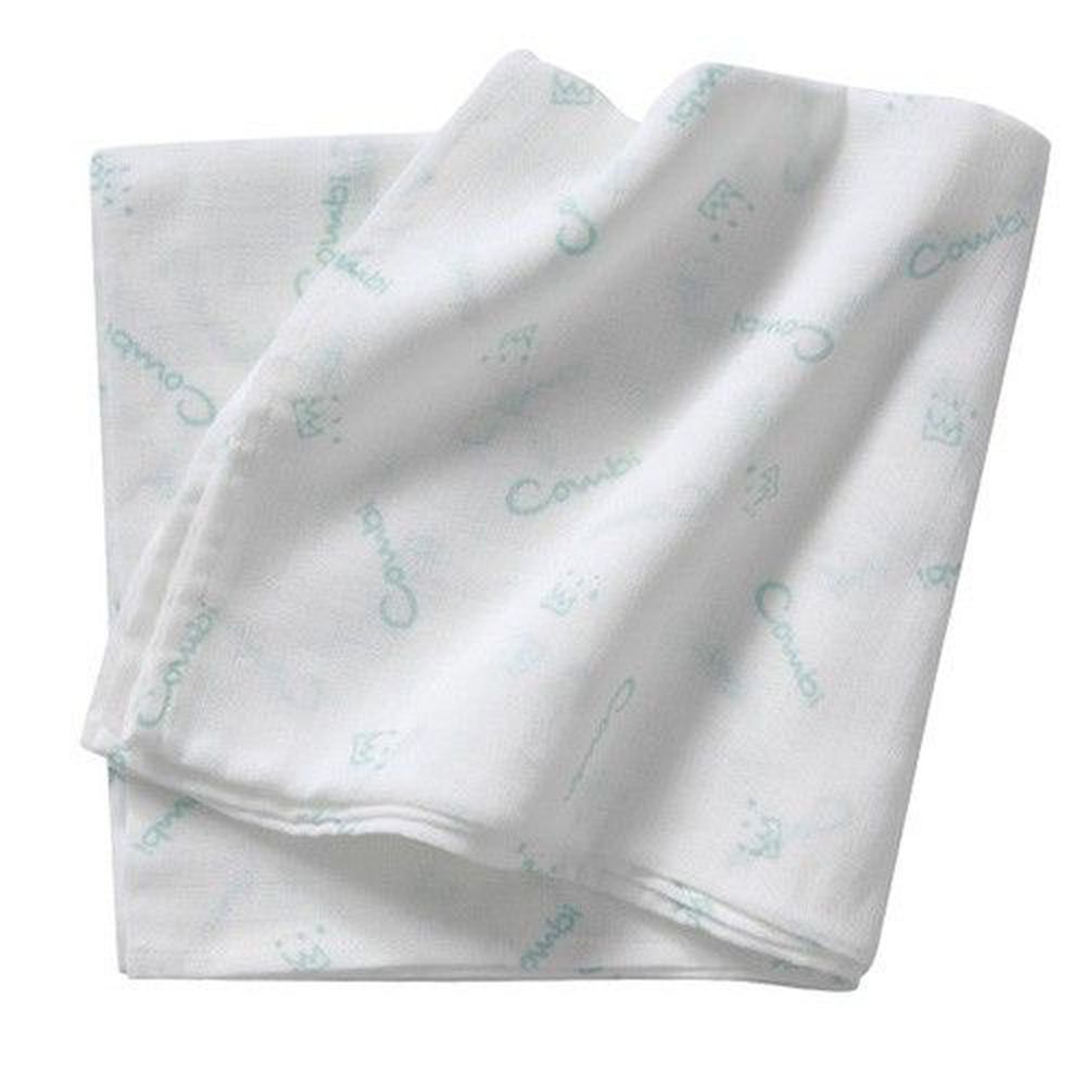 日本 Combi - 經典雙層紗布多用途浴包巾(1入)-藍色