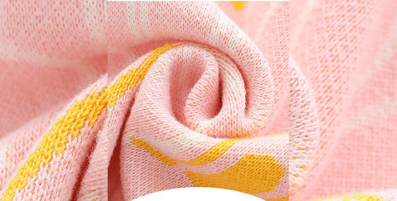 舒適圓領提花針織外套-小兔子-粉色