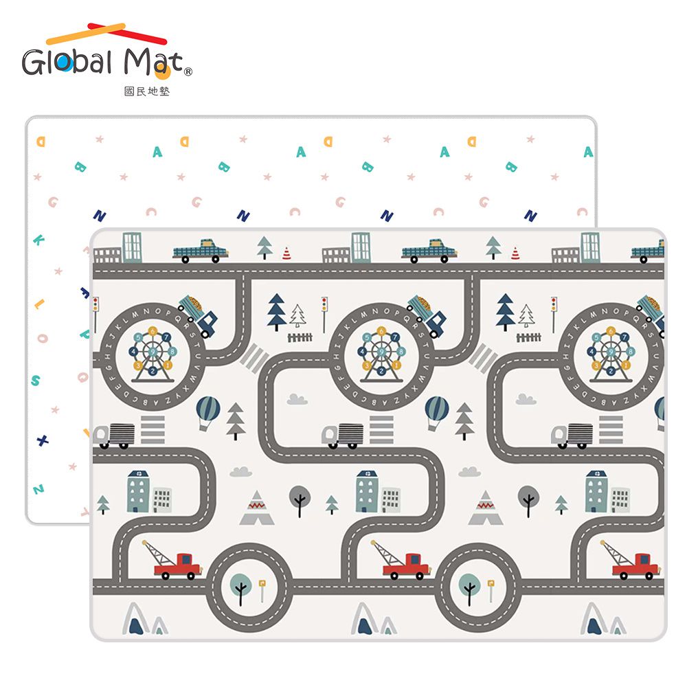 國民地墊 XPE 2CM 加厚雙面摺疊地墊 - 軌道樂園 D5-(雙面花色，共一片地墊)