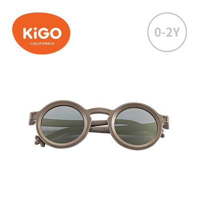 美國 KiGO - Little Monster+ 抗UV高彈力偏光兒童太陽眼鏡-可可棕-0-2Y