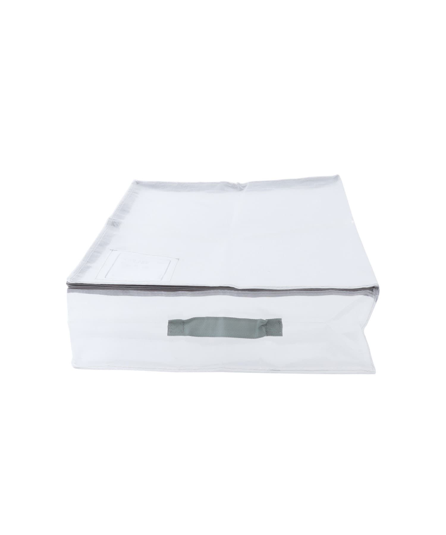 日本代購 - [日本主婦推薦] 半透明多功能扁平衣物收納袋(附提把)-淺灰 (L(70×45×15cm))