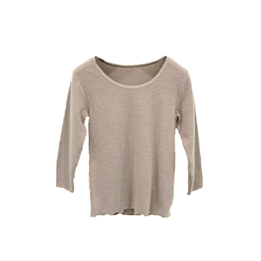 日本製 肌極 八分袖保暖衣-米色