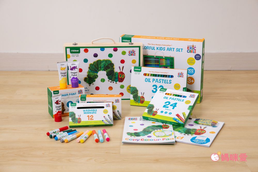 暢銷繪本聯名！好餓的毛毛蟲 x MIDEER 可水洗彩色筆、蠟筆