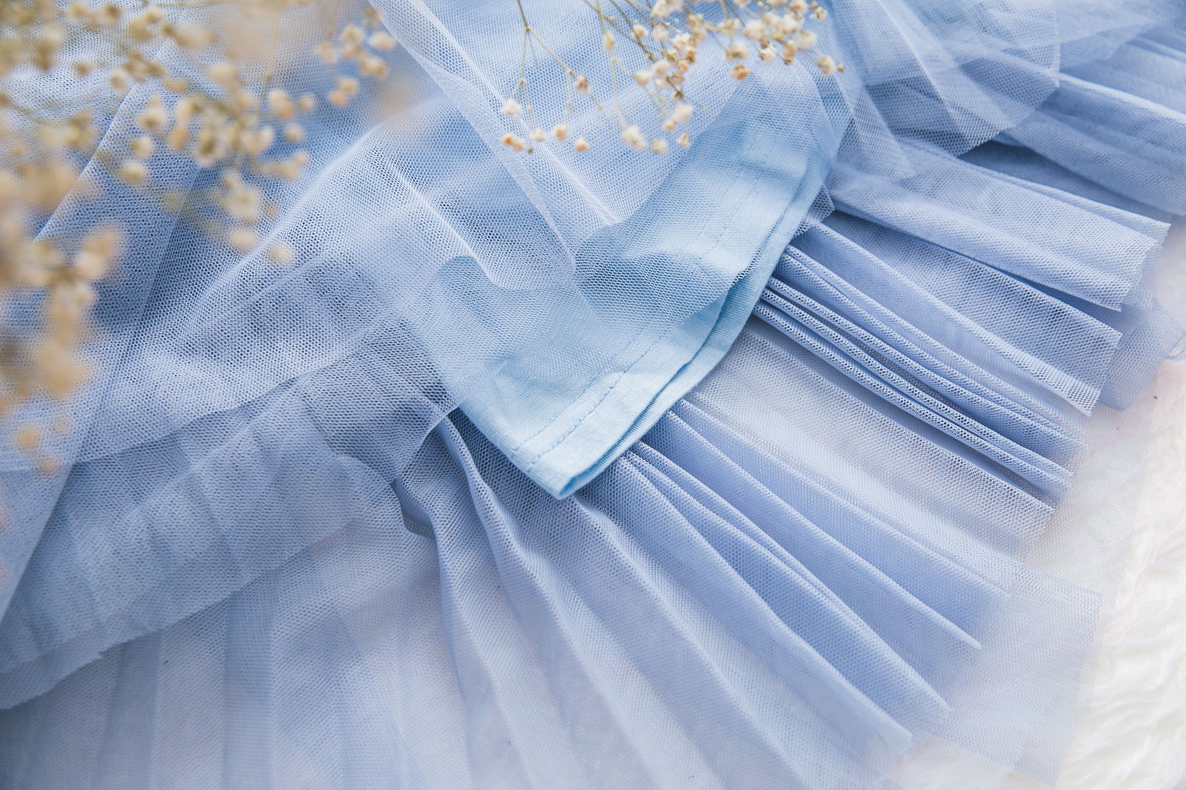 Peachy - 北鼻款*獨家訂製綿柔法式浪漫三層蓬紗裙-三層蓬版-仙杜瑞拉藍