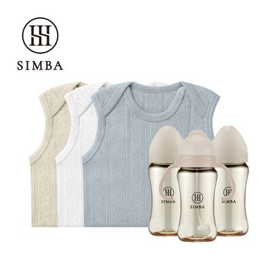 Simba 小獅王辛巴 - 心意之禮！質感透氣棉成長組 (圓領無袖-80cm-A款)