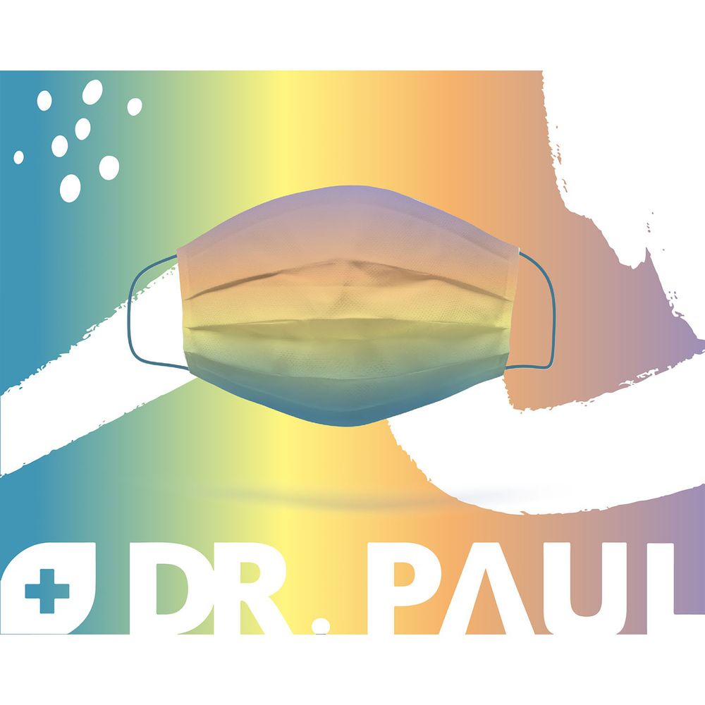 Dr. PAUL - 成人醫療級三層絕美漸層平面口罩/雙鋼印/台灣製-馬卡龍 (17.5x9.5cm)-50入/盒(未滅菌)