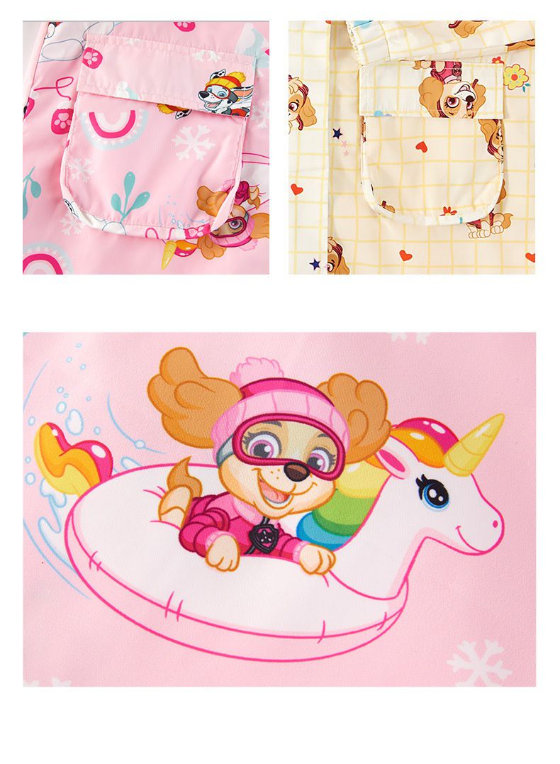 卡通汪汪隊連帽防風衝鋒外套-卡通人物天天-黃色