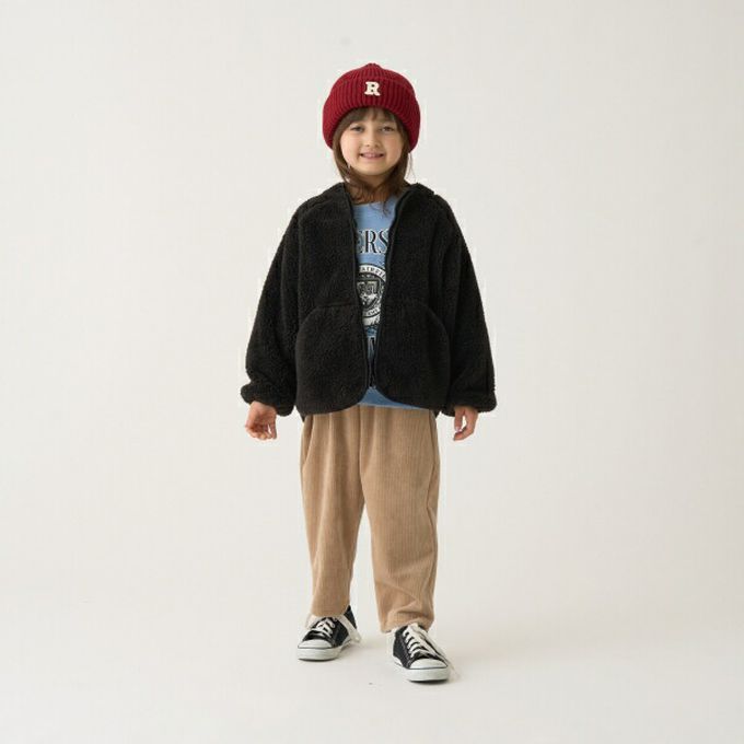 日本 b-ROOM - 泰迪熊絨毛溫暖拉鍊外套-藍綠