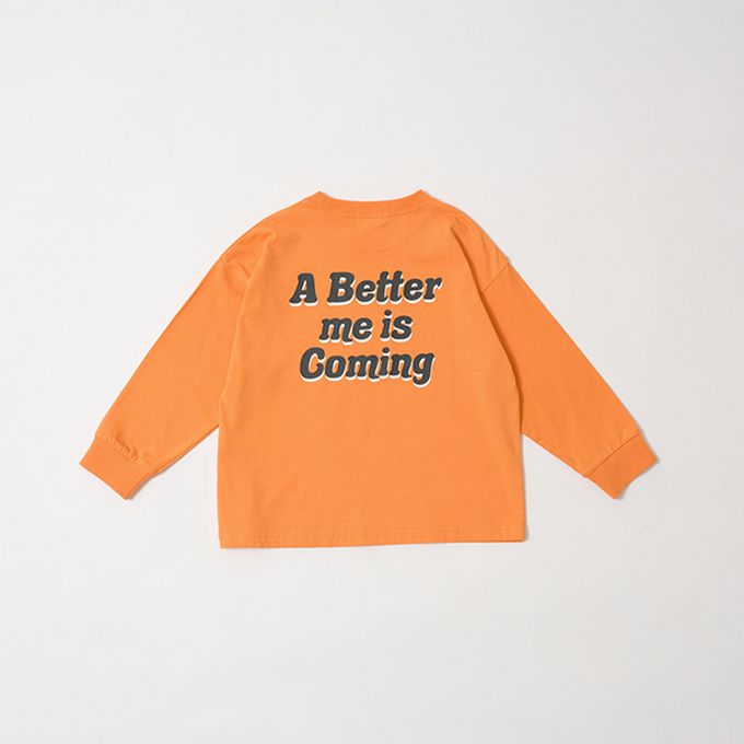 日本 b-ROOM - 休閒印花純棉長袖上衣-英文標語-摩卡