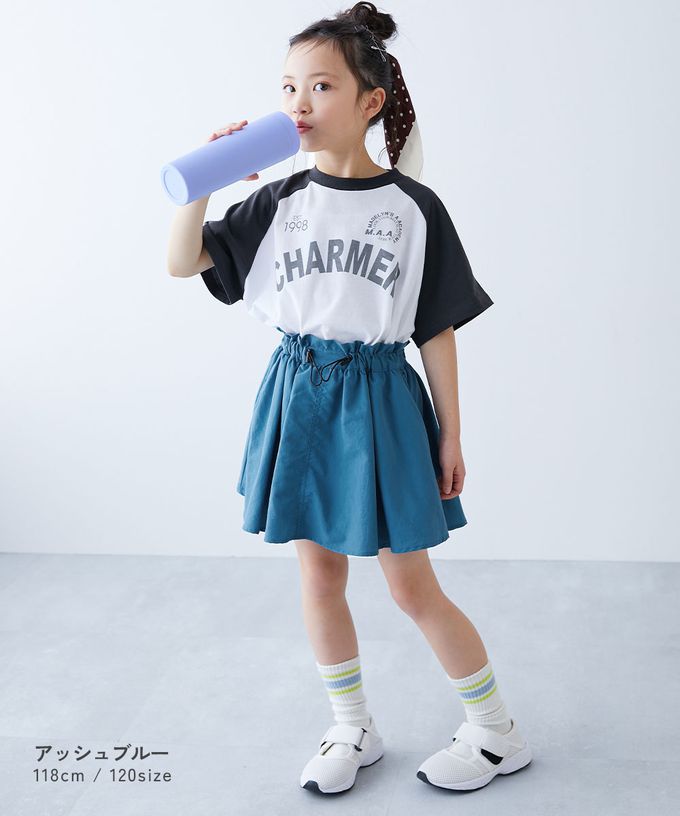 日本 devirock - 防潑水 尼龍抽繩短裙-(內襯安全褲)-紫