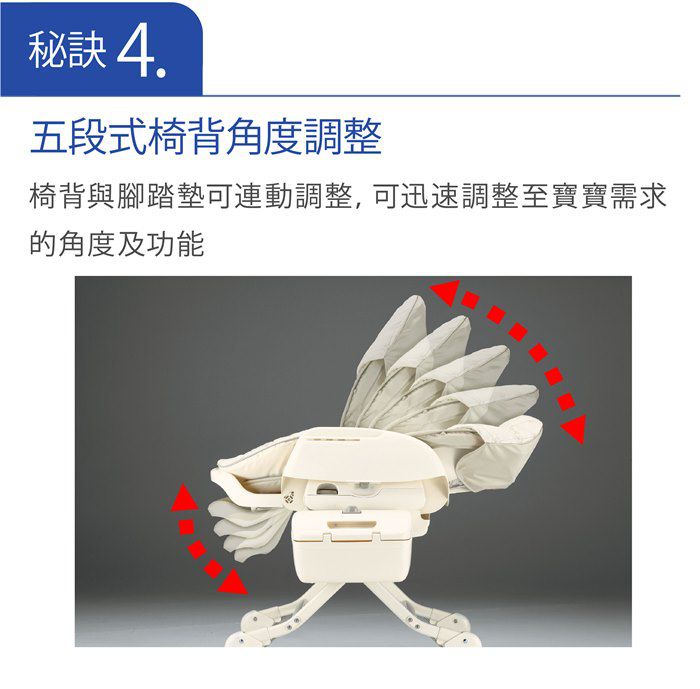 日本 Combi - 安撫餐椅搖床-Letto MT ST [手動款]-星河藍+星光白雙座墊版