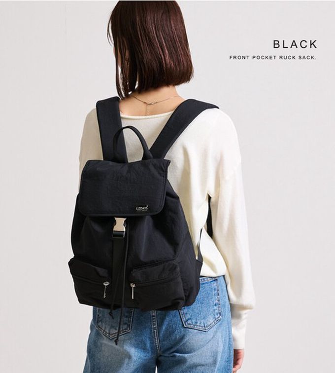 日本 LIZDAYS - 輕量簡約防潑水多口袋後背包-深灰 (30x35cm)