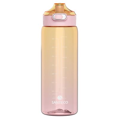 法國SANTECO - Ibiza Tritan冷水瓶-蜜桃粉(水量刻度)-1000ml