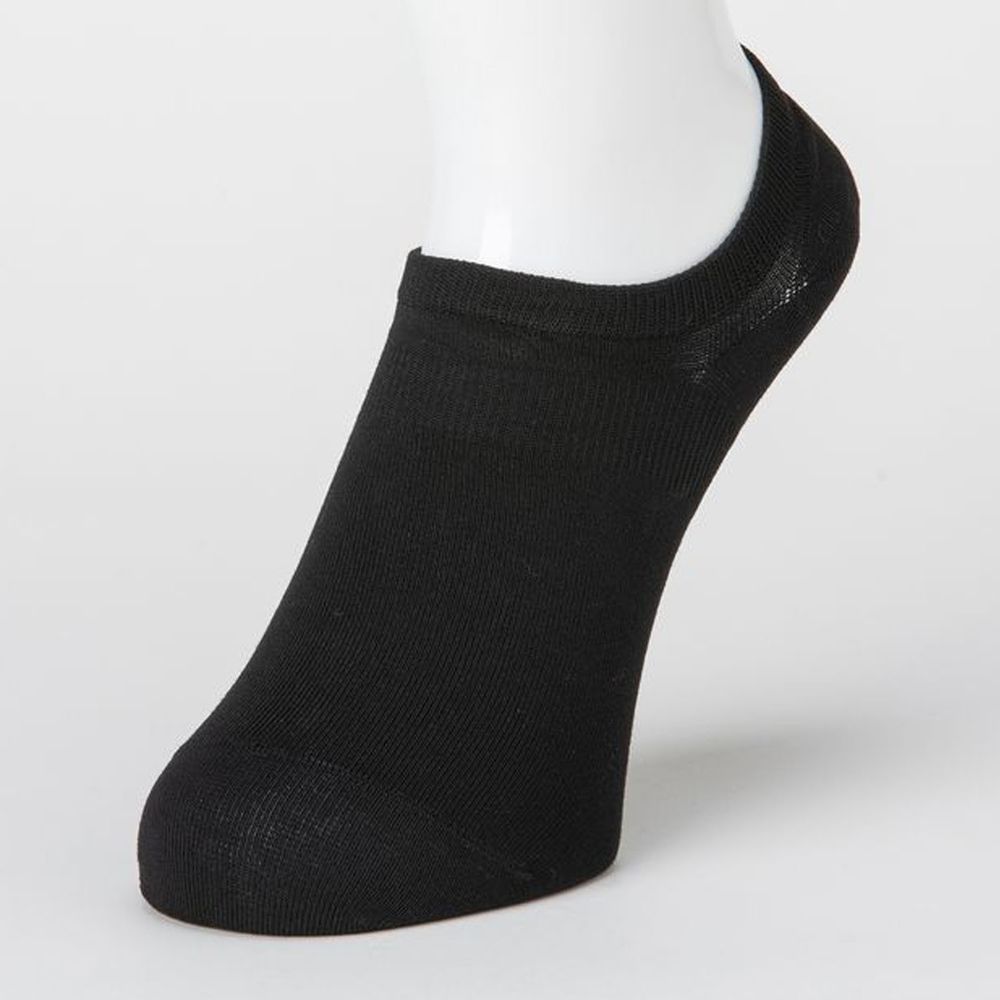 日本 okamoto - 超強專利防滑ㄈ型隱形襪(爸爸)-吸水速乾 超深履款-黑 (25-27cm)