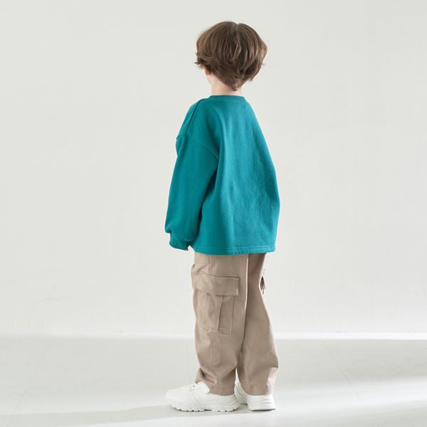 日本 b-ROOM - 裏毛定番英文印花長袖上衣-炭灰