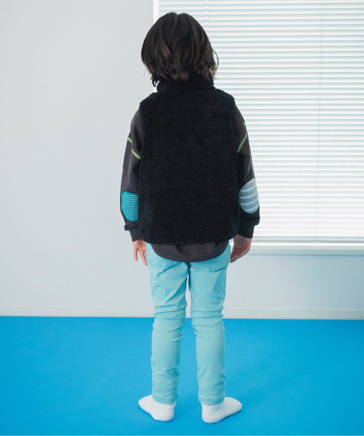 日本 BREEZE - 時尚絨毛花色搖粒絨背心-草綠