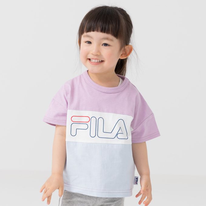 日本 Chil2 - FILA聯名 休閒短袖上衣-刺繡小logo-水藍