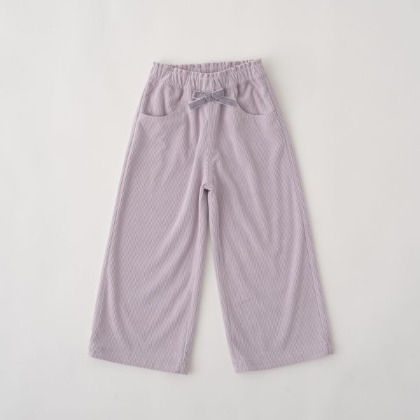 日本 Lycee mine - 小蝴蝶結燈芯絨寬版長褲-摩卡