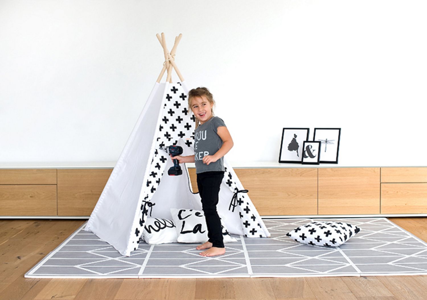 德國 toddlekind - 北歐風系列遊戲地墊-卵石灰-一組6片