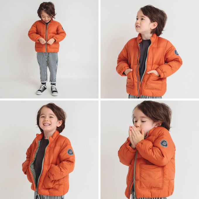 日本 BRANSHES - 酷帥又保暖輕盈鋪棉外套-軍綠x棕