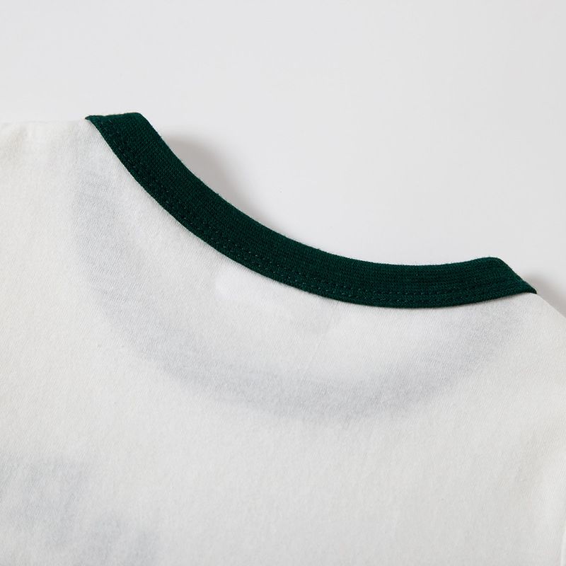 BE TOP - 純棉短袖上衣-肚子餓的迷彩暴龍-米白色