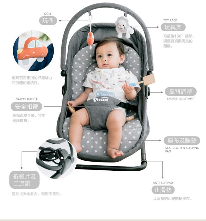 YODA - 三段式安撫椅-夜光藍