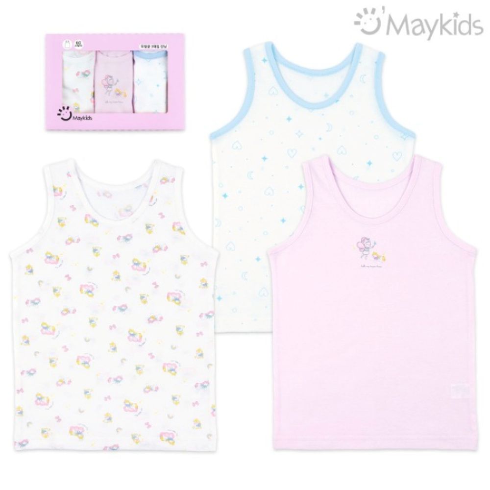 (3入組)女寶無螢光輕柔棉背心-夢幻精靈
