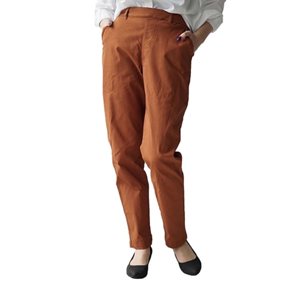 日本 zootie - Air Pants 輕薄彈性男友風寬鬆長褲-巧克力