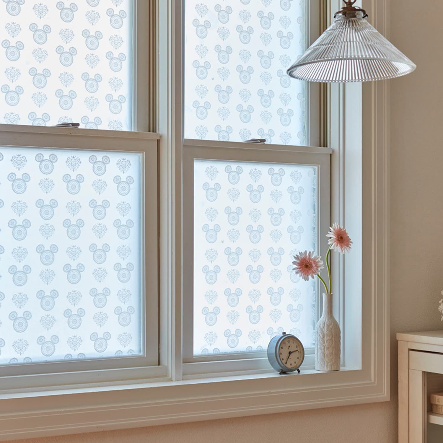 日本千趣會 - 迪士尼 日本製 99%抗UV光影窗貼(靜電式)-米奇馬賽克 (92×90cm*2枚)