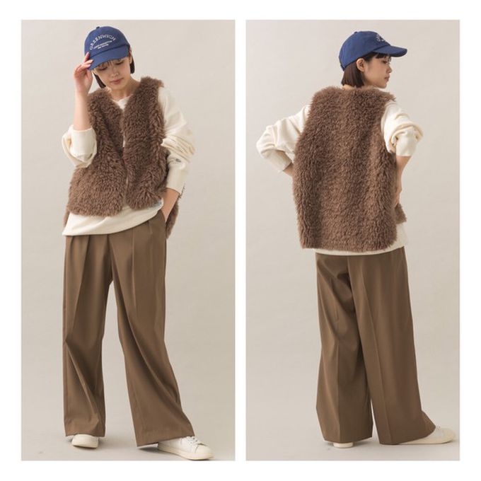 日本 OMNES - 泰迪蓬鬆穿搭造型加分毛絨背心-炭灰