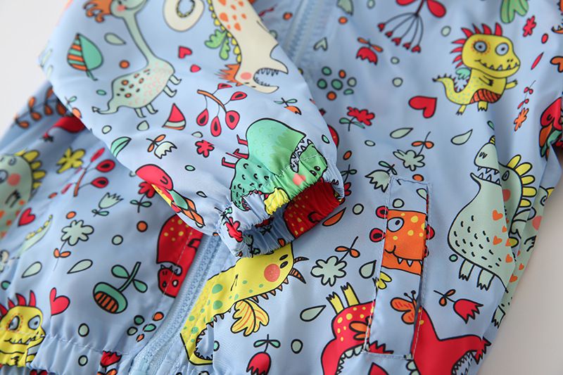 兒童連帽防風外套-星星-藍色