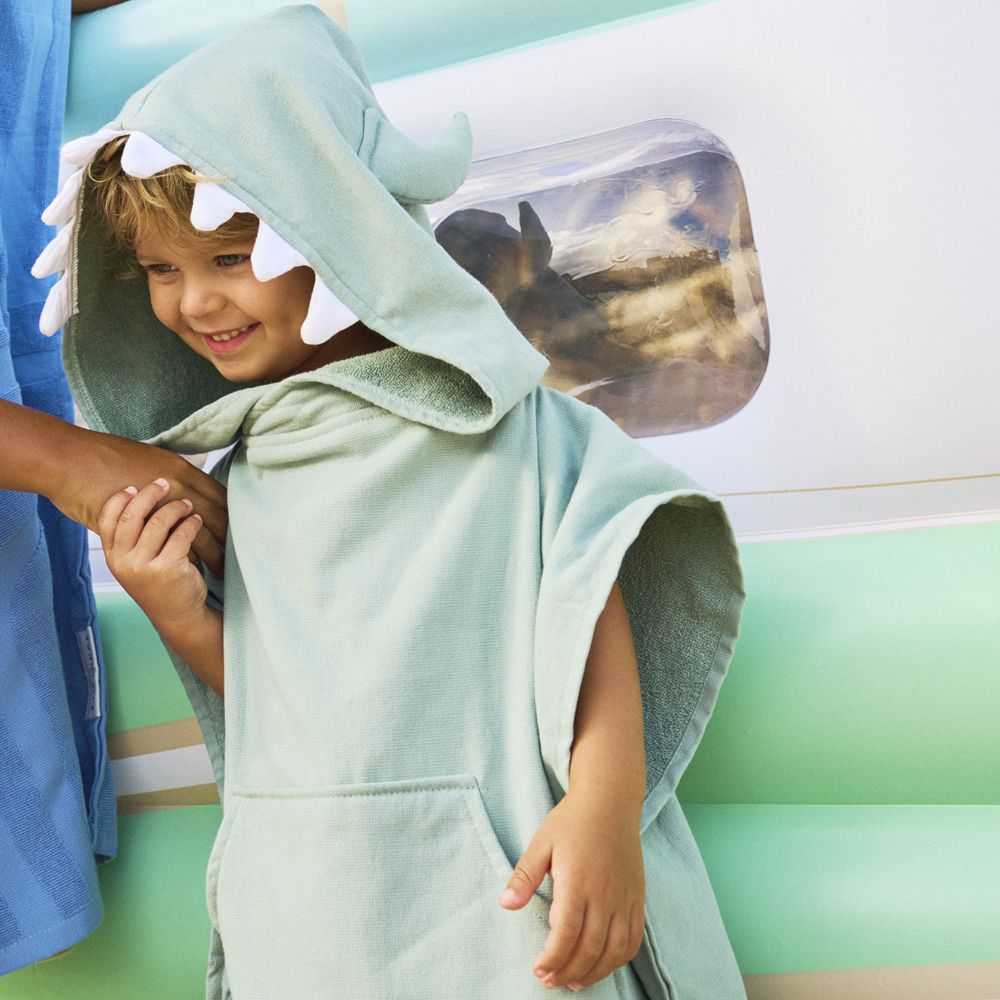 澳洲 Sunnylife - 兒童泳具-小怪獸連帽毛巾衣 (產品尺寸: 63 x 62 x 1 公分.3-6歲適用,材質:精梳棉)