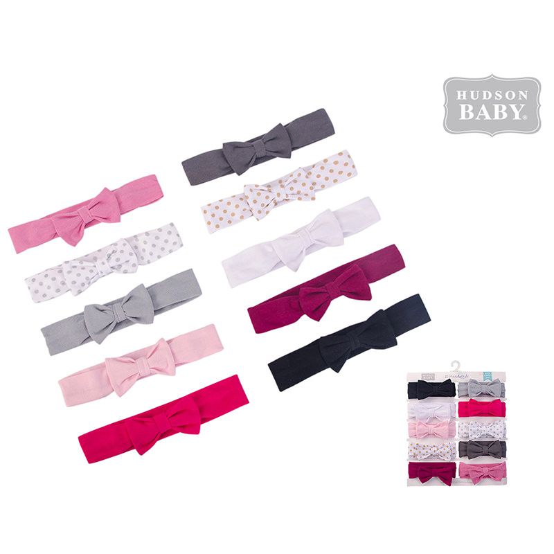 美國 Luvable Friends - 甜蜜寶貝嬰幼兒新生兒髮帶10入組-典雅素色 (單一尺寸)