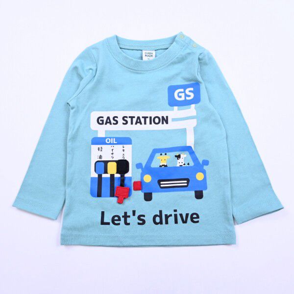 日本 Baby Room - 立體翻翻樂長袖上衣-加油站-黃