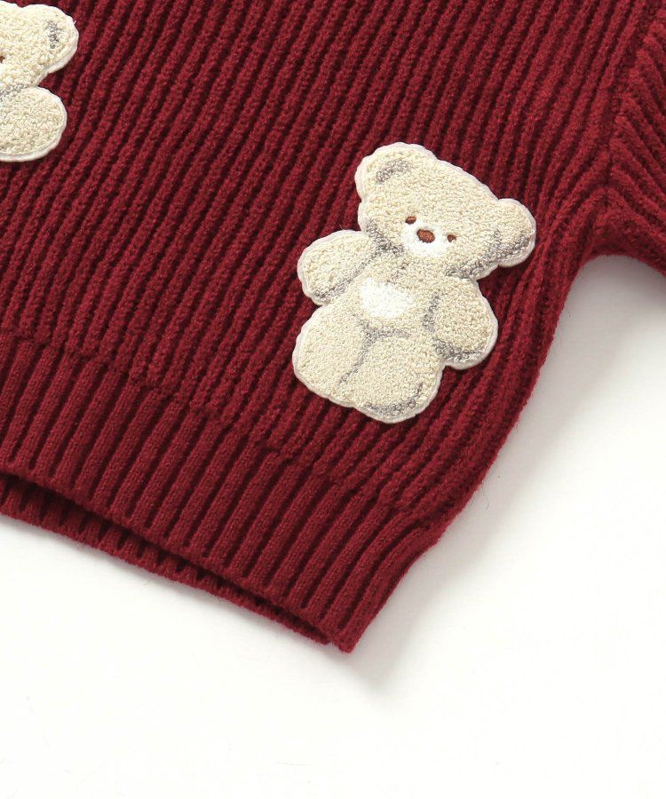 日本 apres les cours - 超萌節慶小熊可機洗毛衣-二隻熊-酒紅