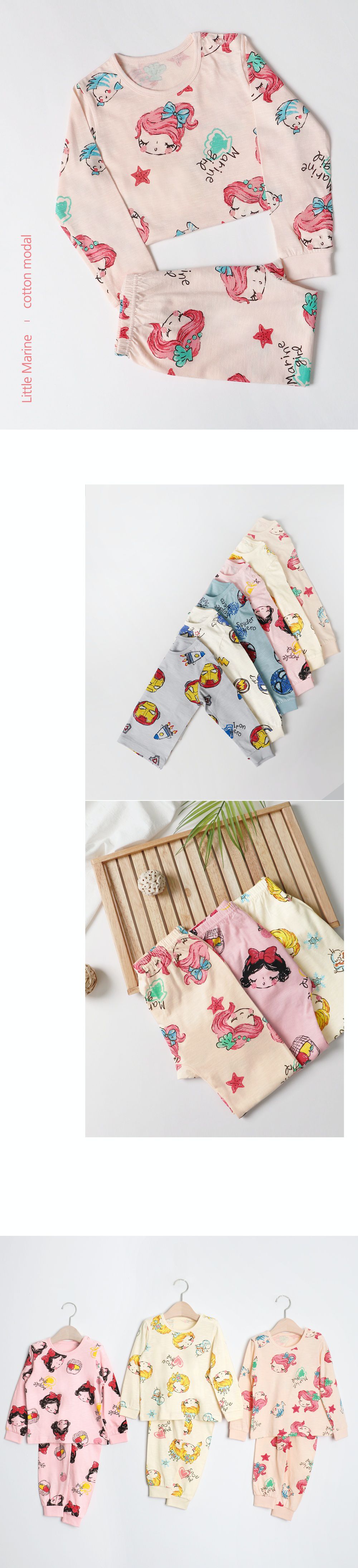 韓國 Mellisse - 韓製莫代爾透氣長袖家居服-海洋公主