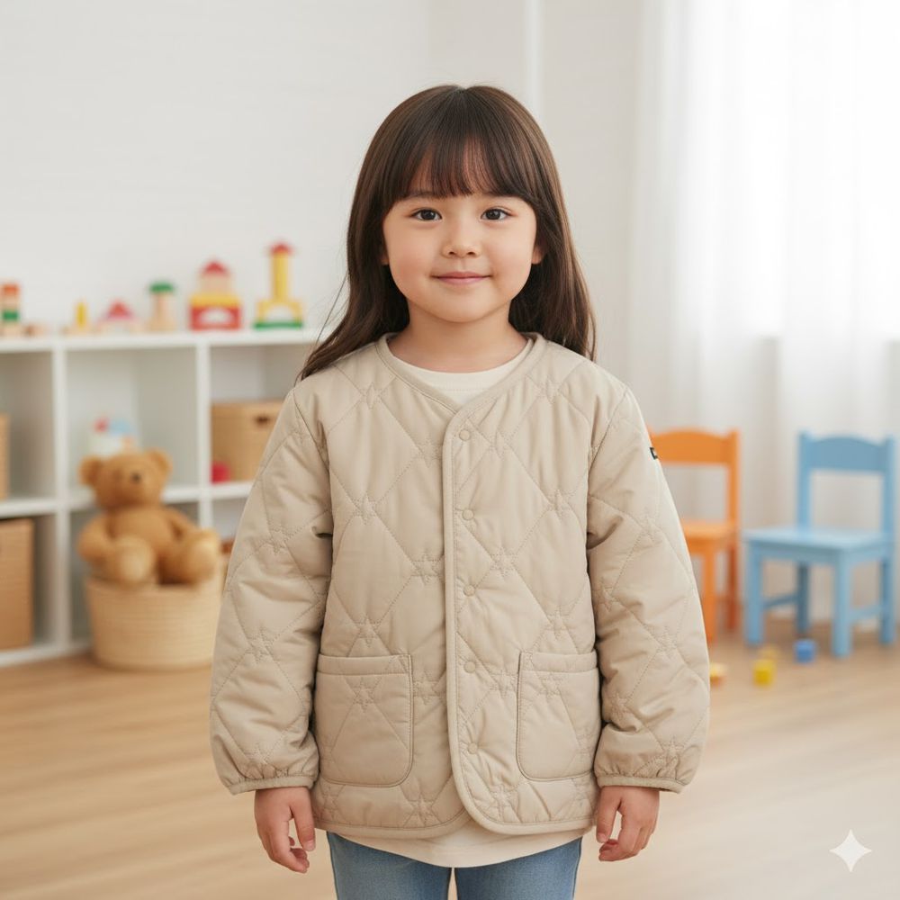 鋪棉夾克 超細纖維-淺卡其色