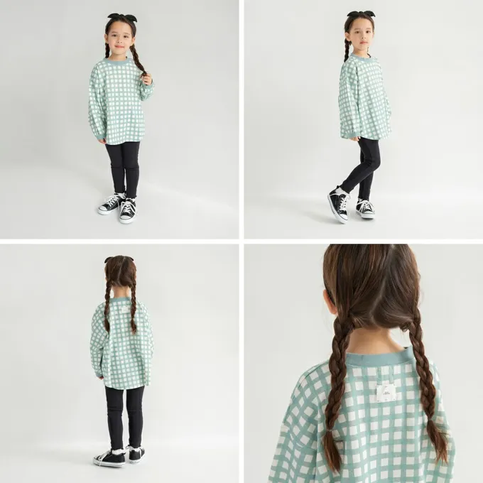 日本 BRANSHES - 圓弧下擺舒適縮口長袖上衣-小愛心-淺粉紅