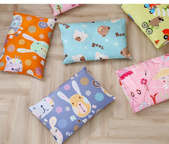 鴻宇 HongYew - 防螨抗菌100%美國棉兒童標準型天然乳膠枕-恐龍公園-1896-藍