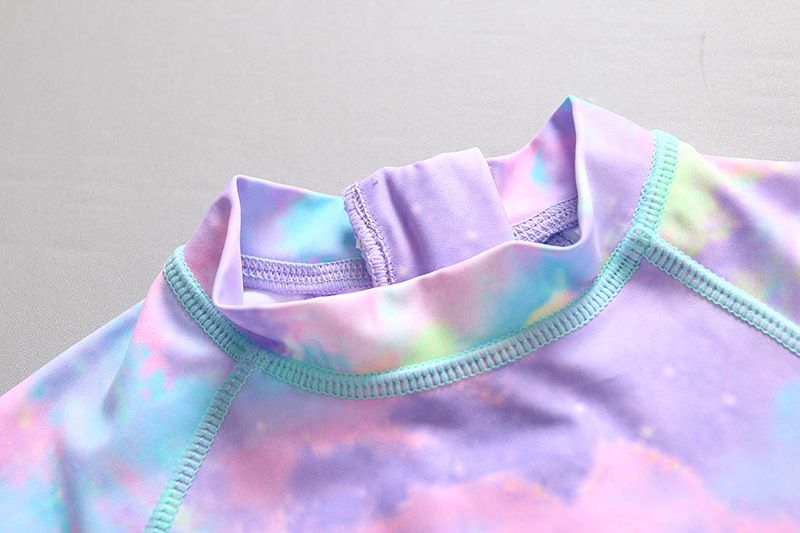 女寶防曬長袖連身泳裝套裝(附帽子)-萌萌獨角獸-紫色