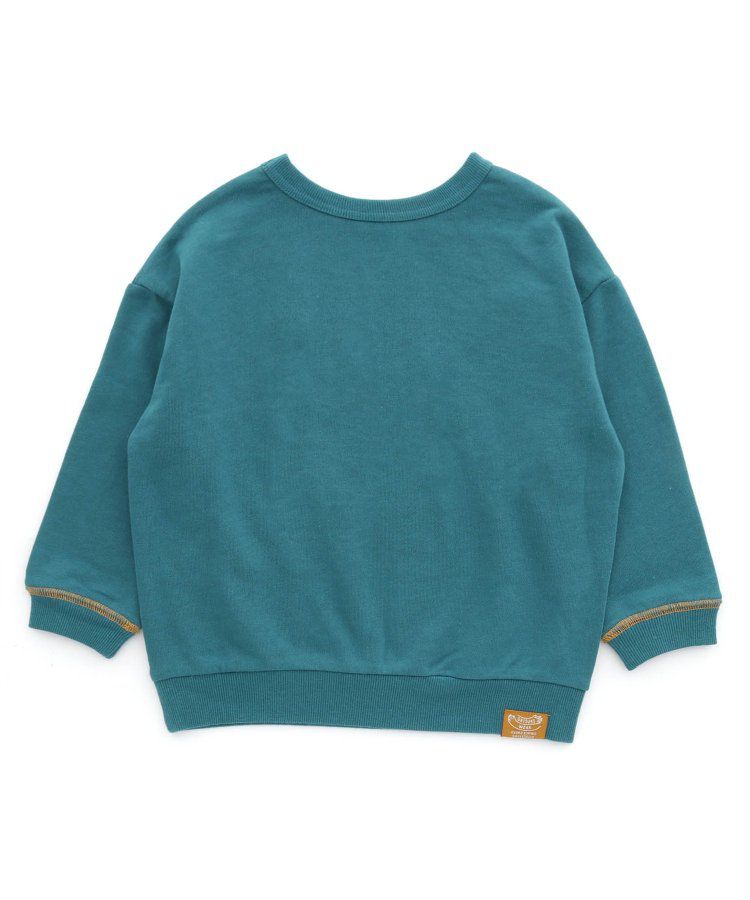 日本 BREEZE - 正反OK！裏毛圓領縫線長袖上衣-橘