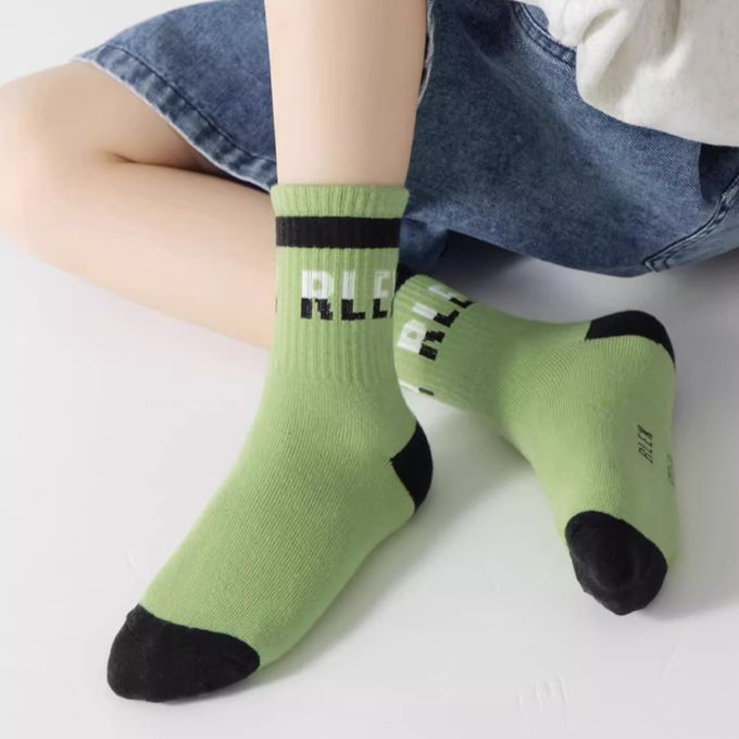 腳ㄚ子 - 幼/兒童棉質中筒襪 童襪 襪子 棉襪 兒童襪-快樂熊