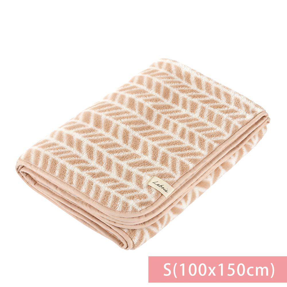 日本 DAIKAI - 極細纖維柔軟保暖毛毯/蓋毯-麻花編織-卡其 (S(100x150cm))