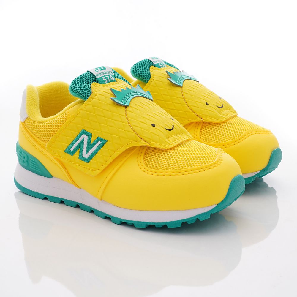 New Balance - 復古透氣慢跑鳳梨鞋款574FRC系列(小童段)-黃