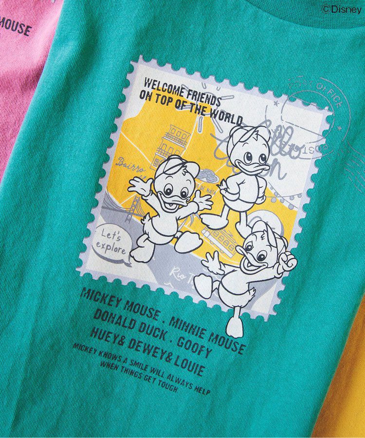 日本 BREEZE - 迪士尼聯名 印花短袖上衣-旅行郵票-紫色高飛狗