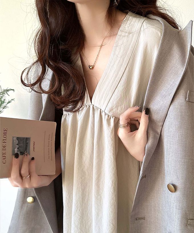 日本 Classical Elf - 前後2way清新腰綁帶短袖洋裝-棕